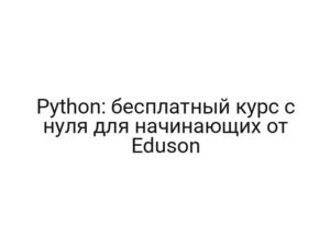Python: бесплатный курс с нуля для начинающих от Eduson